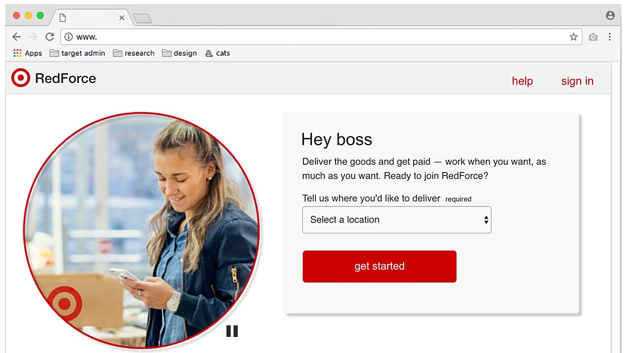 Homepage of onboarding application