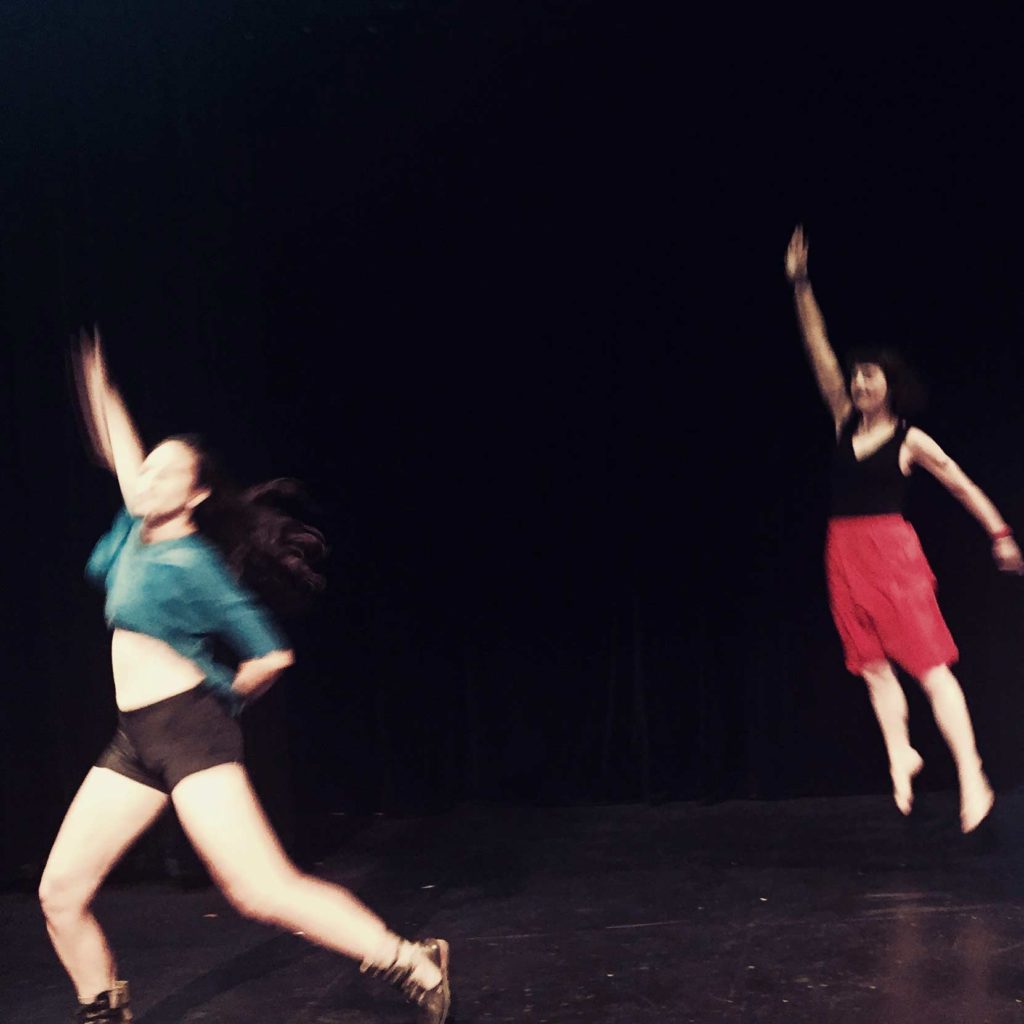 Laurie and Tera dance rehearsal